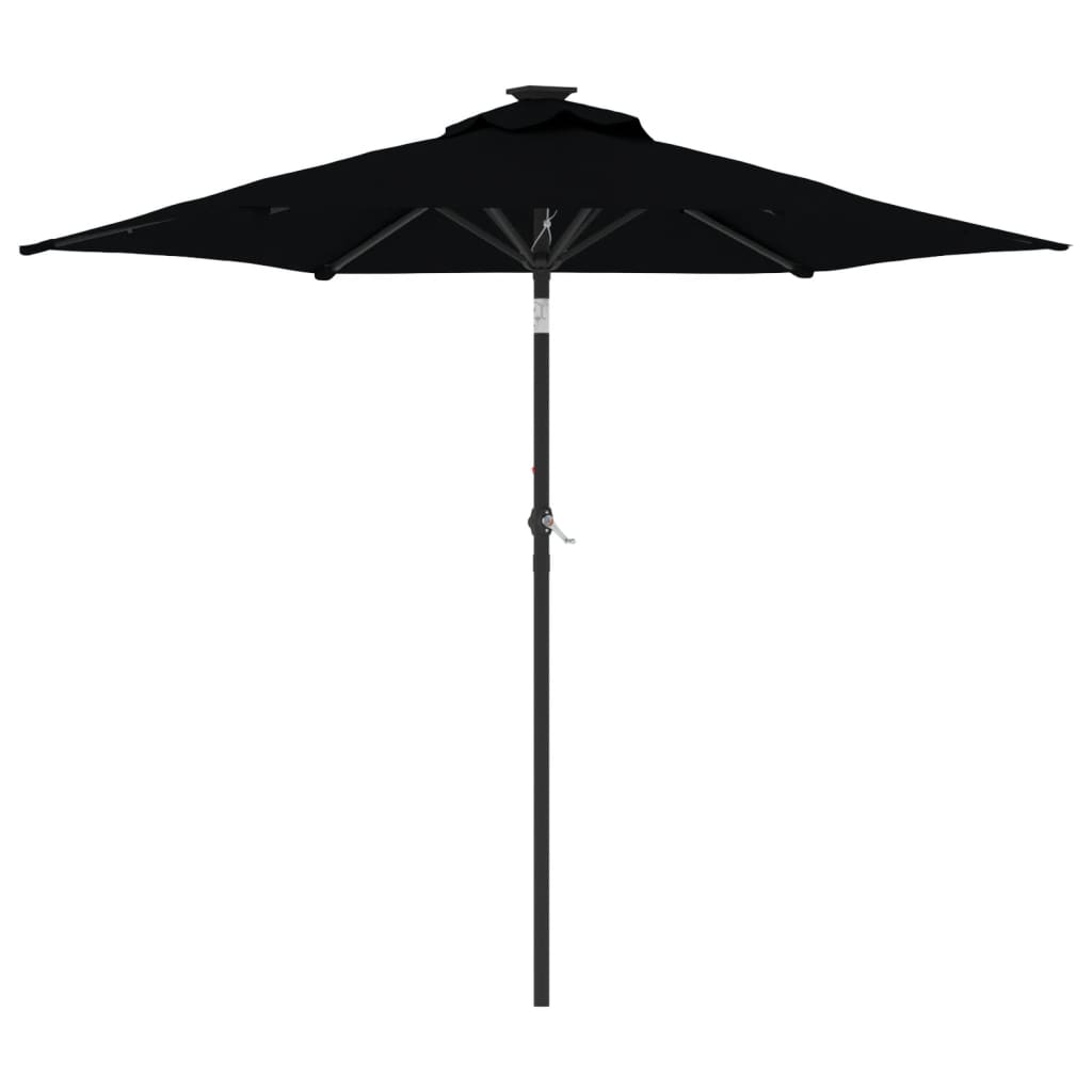 Umbrelă soare de grădină stâlp din oțel, negru, 225x225x212 cm