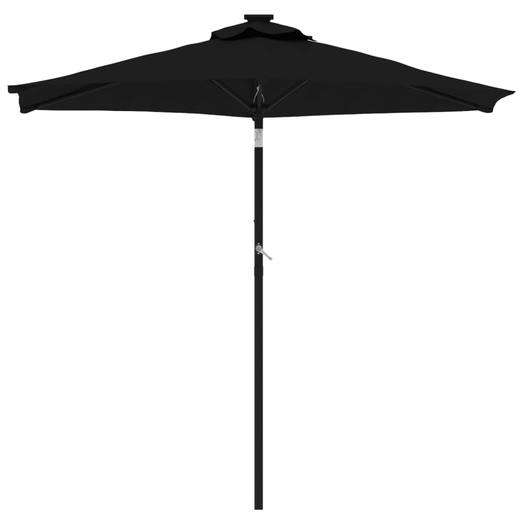 Umbrelă soare de grădină stâlp din oțel, negru, 225x225x212 cm