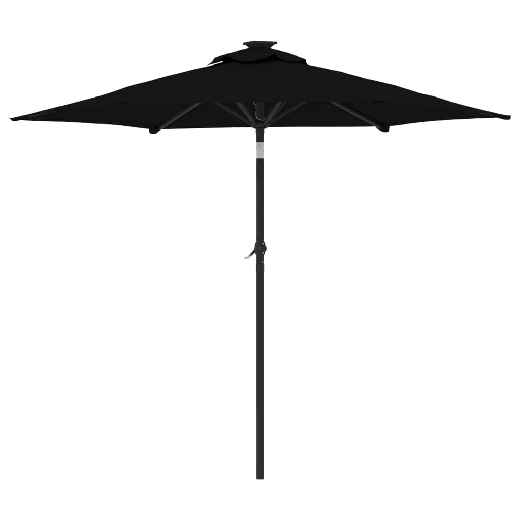 Umbrelă soare de grădină stâlp din oțel, negru, 225x225x212 cm