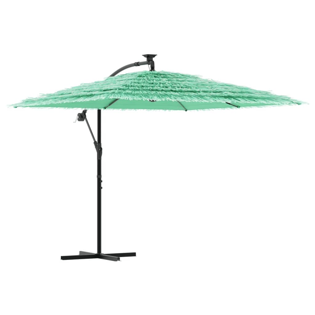 Umbrelă soare de grădină cu stâlp din oțel verde 246x246x230 cm