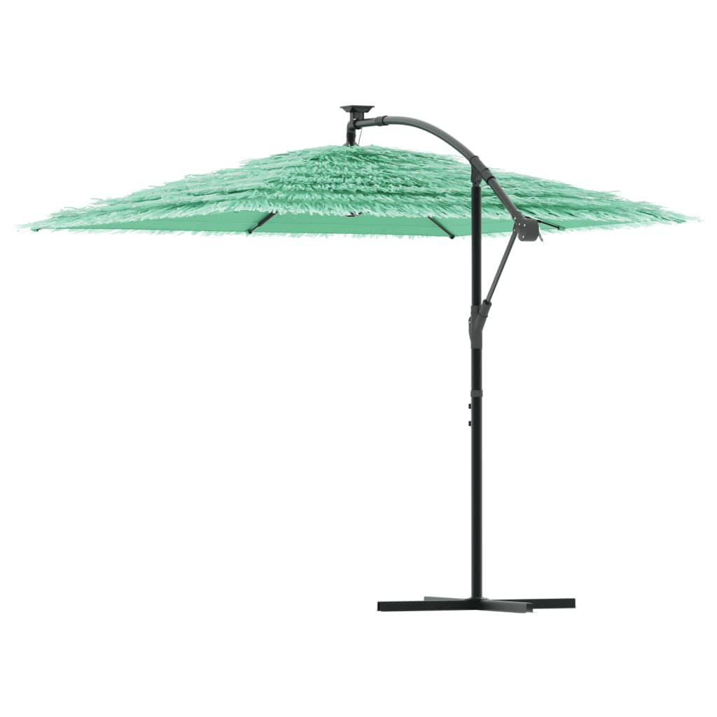 Umbrelă soare de grădină cu stâlp din oțel verde 246x246x230 cm