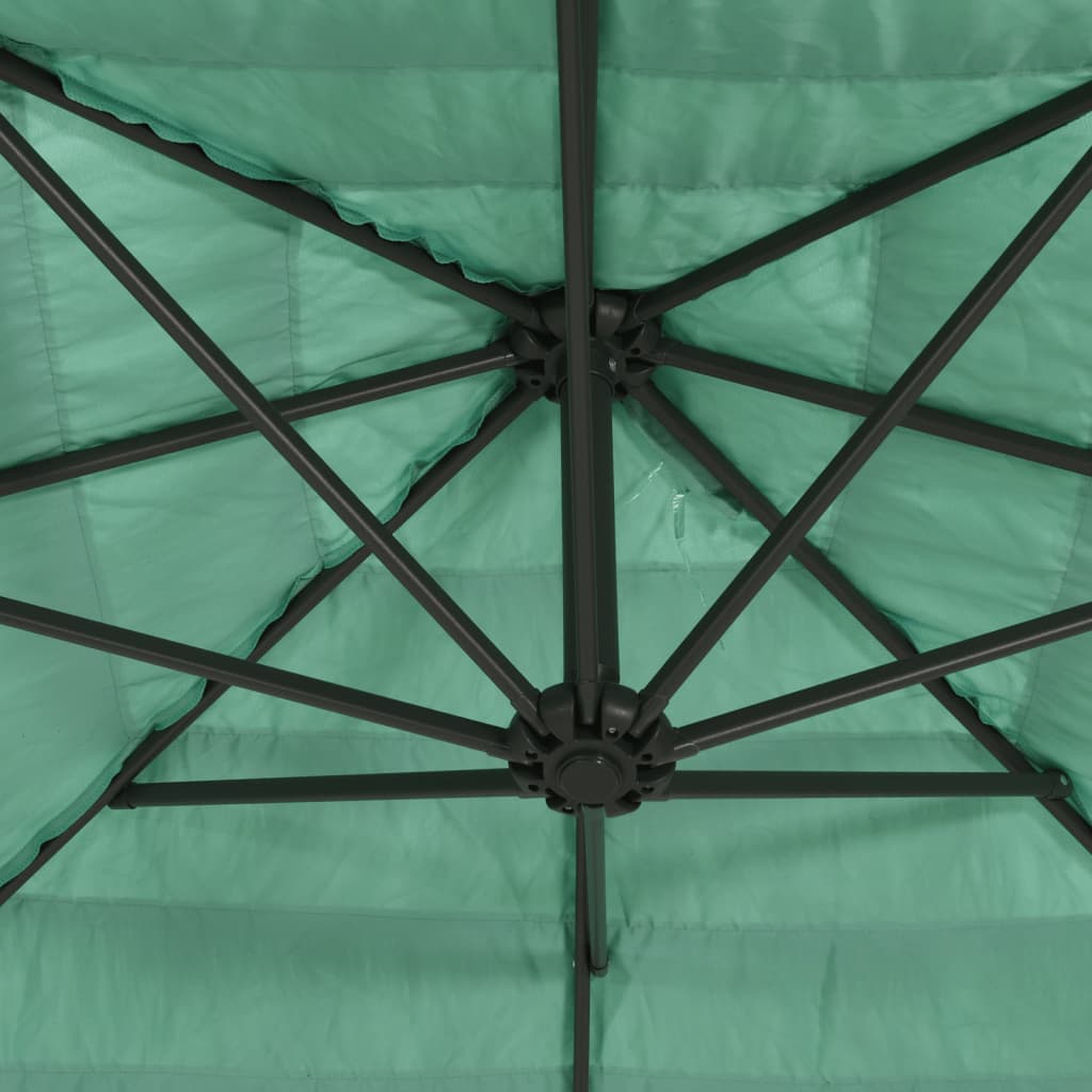 Umbrelă soare de grădină cu stâlp din oțel verde 246x246x230 cm