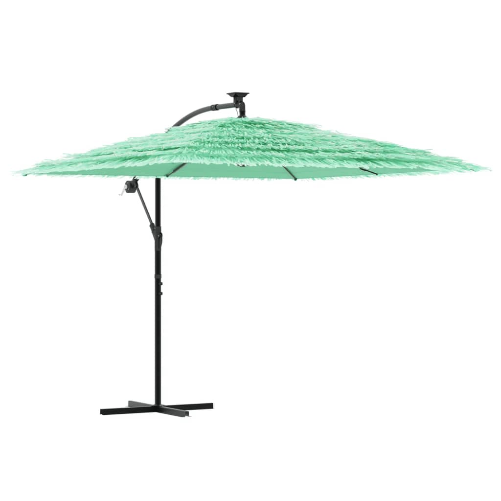 Umbrelă soare de grădină cu stâlp din oțel, verde 269x269x235cm