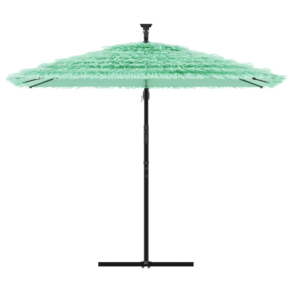 Umbrelă soare de grădină cu stâlp din oțel, verde 269x269x235cm