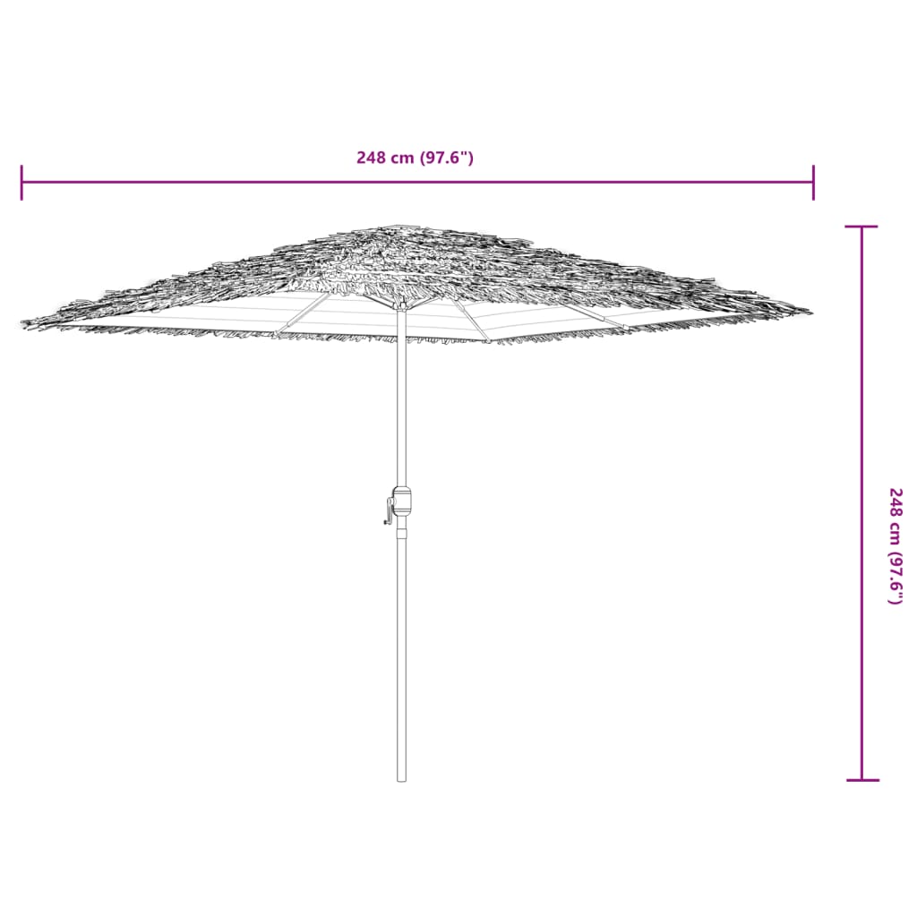 Umbrelă soare de grădină cu stâlp din oțel, maro 248x248x248 cm