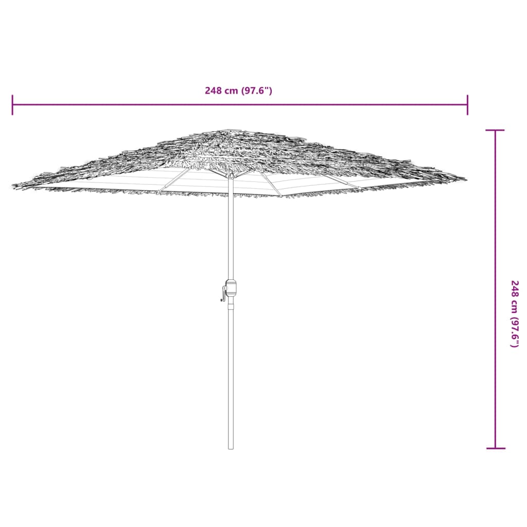 Umbrelă soare de grădină stâlp din oțel, albastru 248x248x248cm