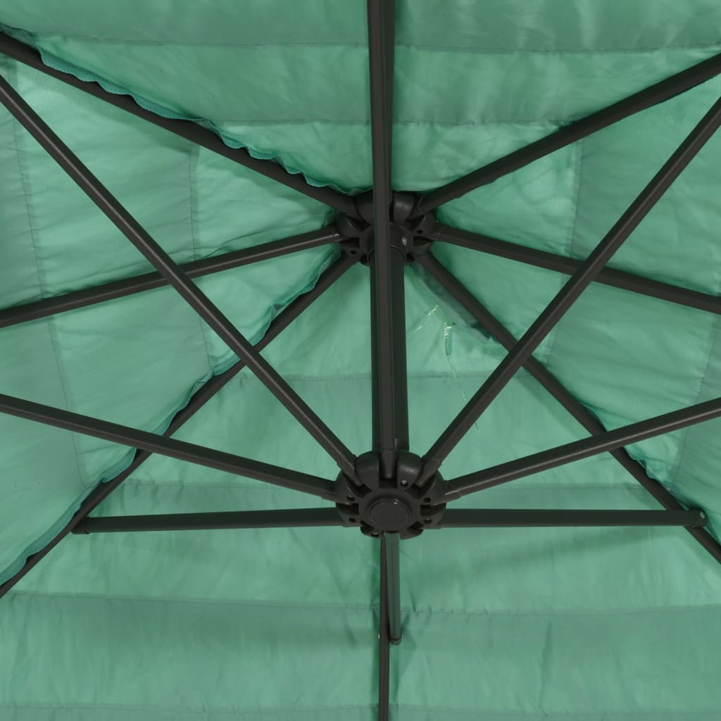 Umbrelă soare de grădină cu stâlp din oțel verde 300x200x250 cm