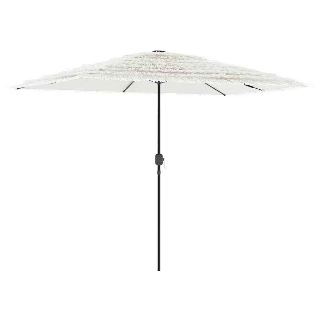 Umbrelă soare de grădină cu stâlp din oțel, alb 300x200x250 cm