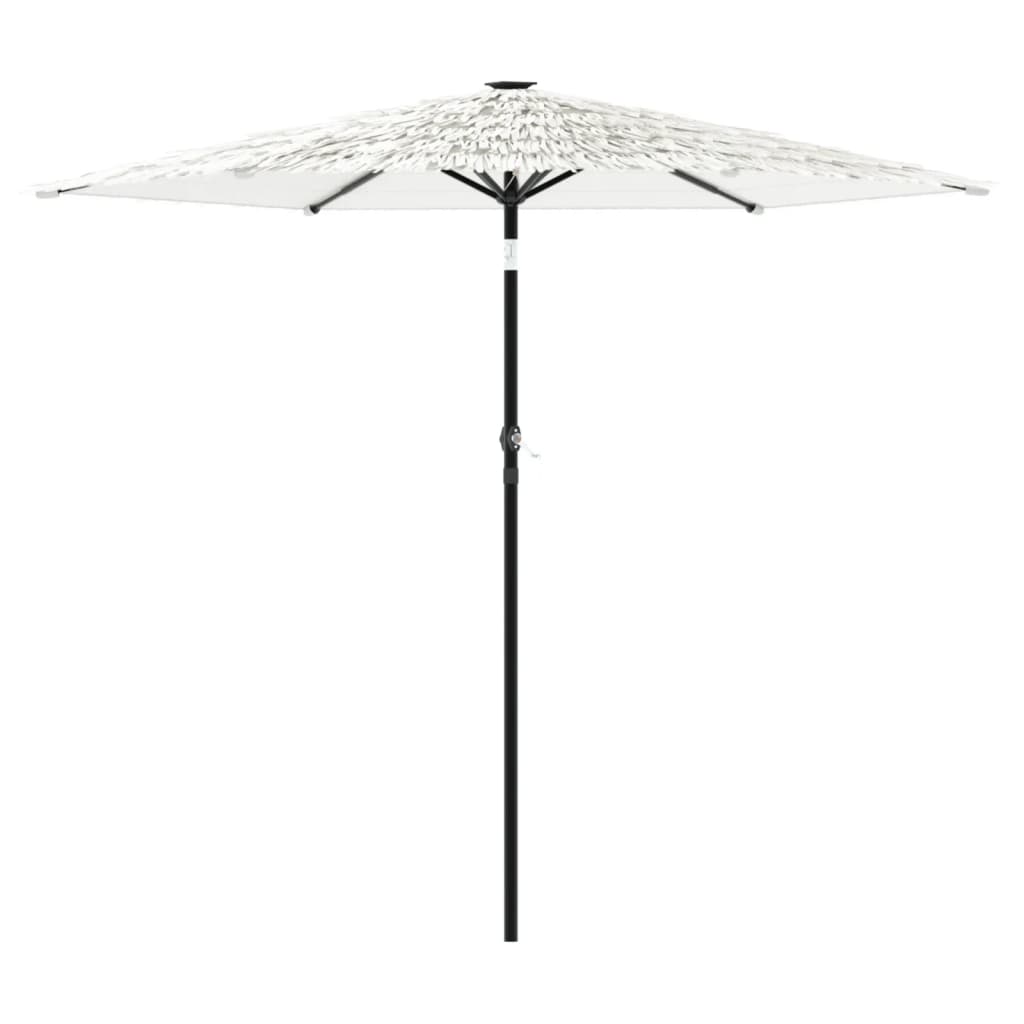 Umbrelă soare de grădină stâlp din oțel, alb 223x223x213cm