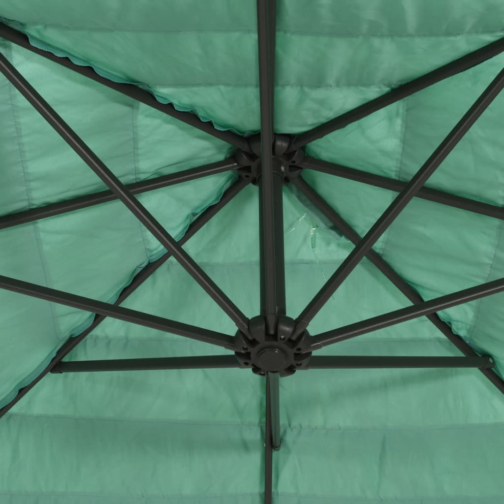 Umbrelă soare de grădină cu stâlp din oțel verde 268x268x226 cm