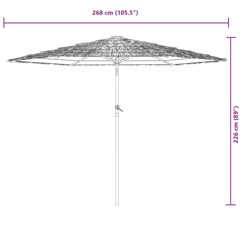 Umbrelă soare de grădină stâlp din oțel, alb 268x268x226cm