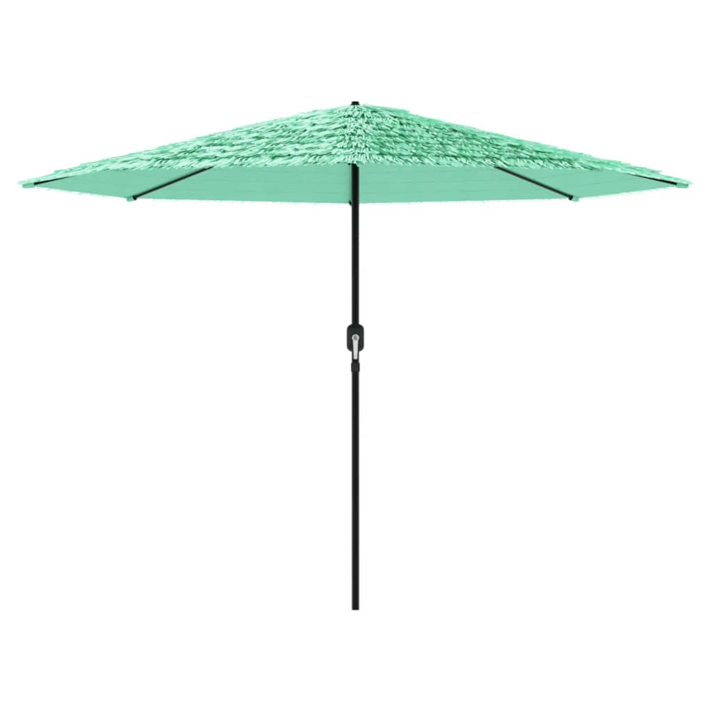 Umbrelă soare de grădină cu stâlp din oțel verde 324x324x247 cm