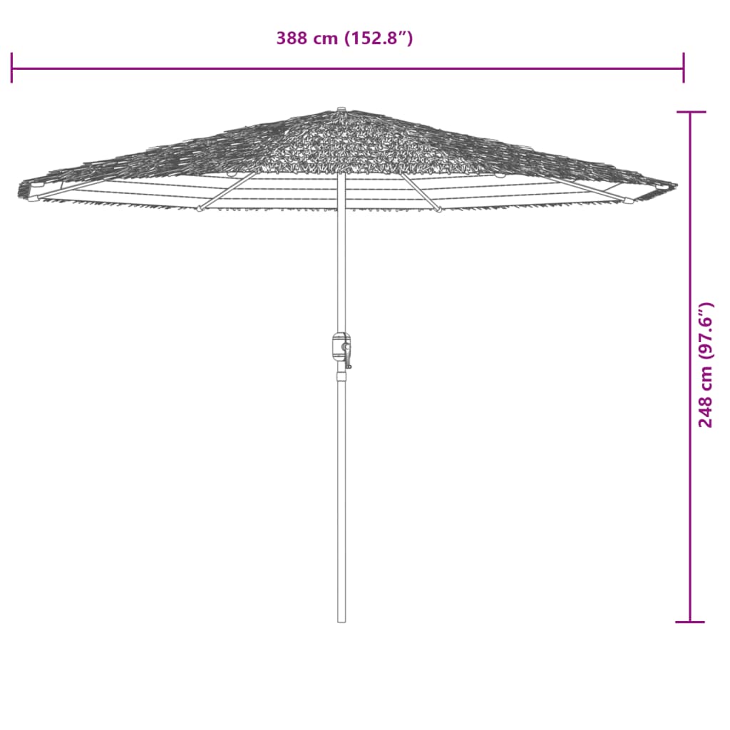 Umbrelă soare de grădină stâlp din oțel, alb 388x388x248 cm