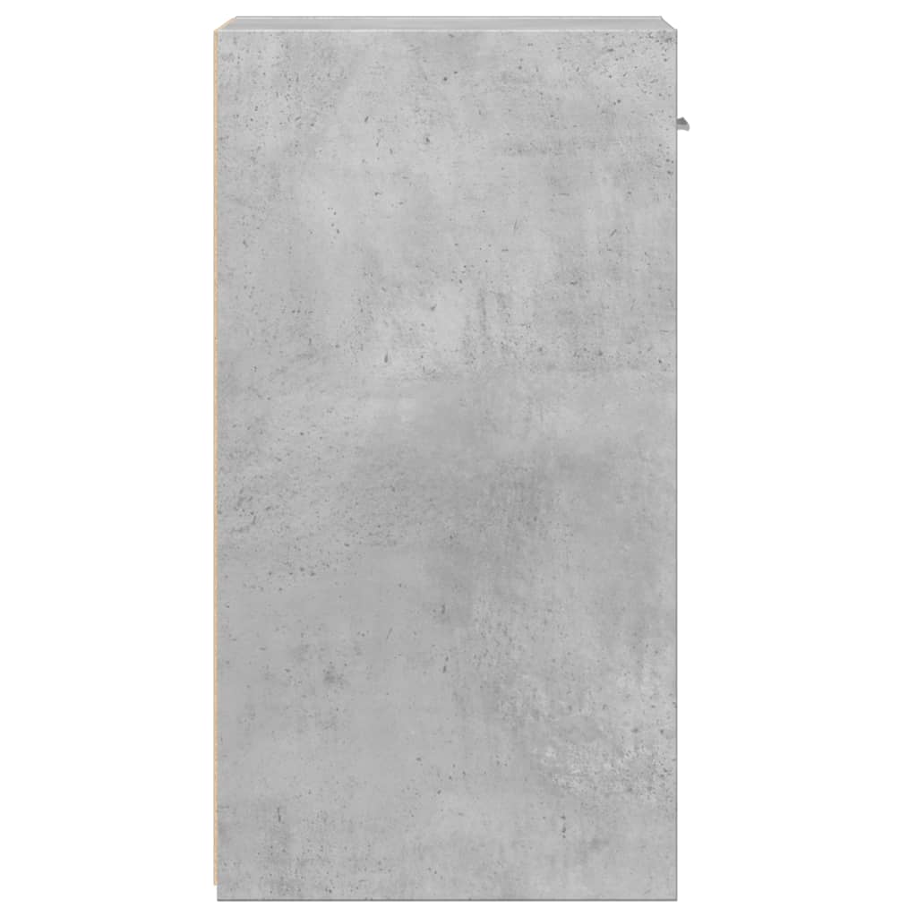 Noptiere, 2 buc., gri beton, 35x34x65 cm, lemn prelucrat