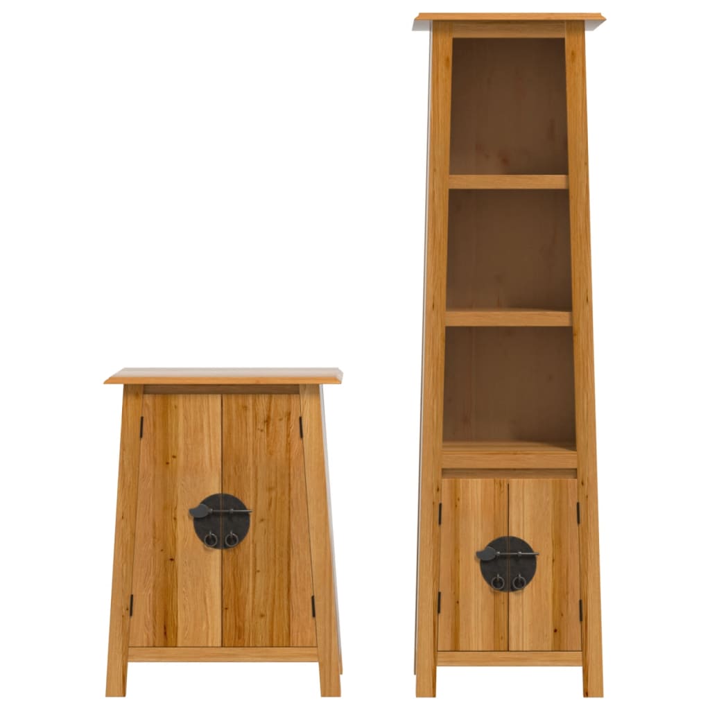 Set mobilier de baie, 2 piese, lemn masiv de pin