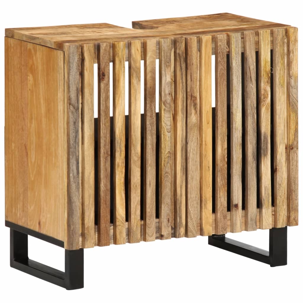 Set mobilier de baie, 2 piese, lemn masiv de mango brut