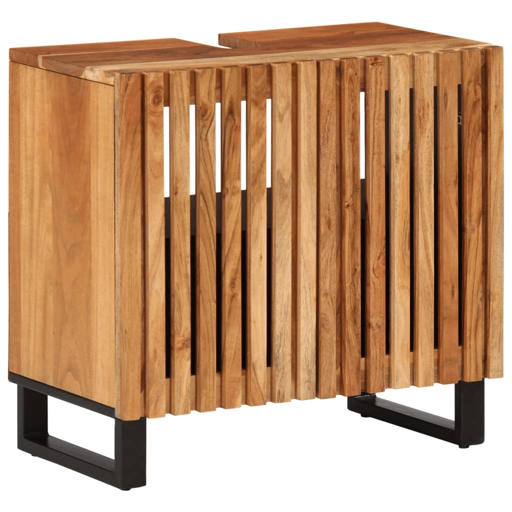 Set mobilier de baie, 5 piese, lemn masiv de acacia