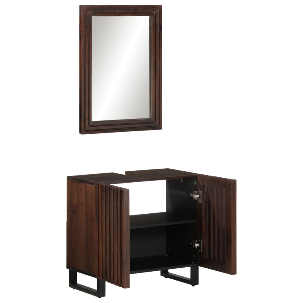 Set mobilier de baie, 2 piese, lemn masiv de mango