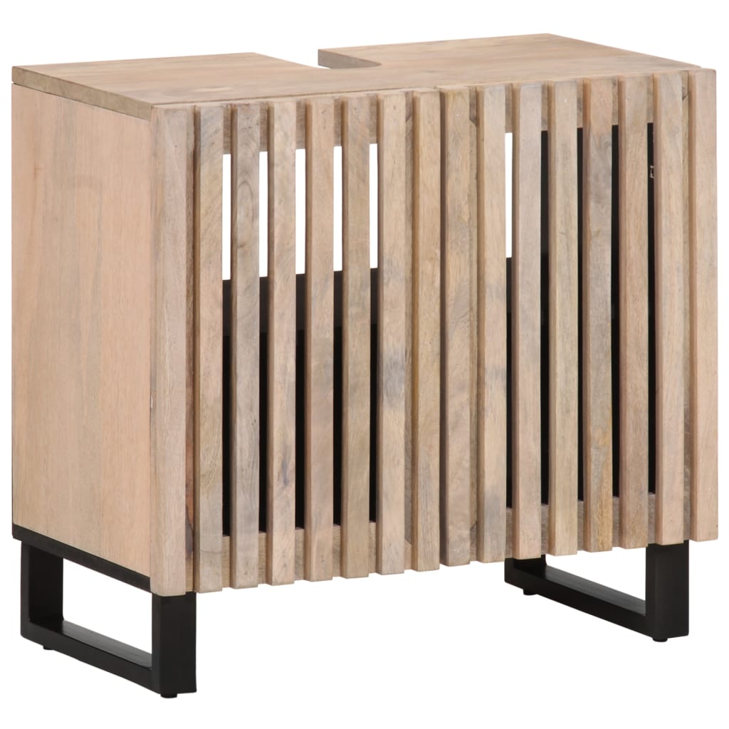 Set mobilier de baie, 3 piese, lemn masiv de mango