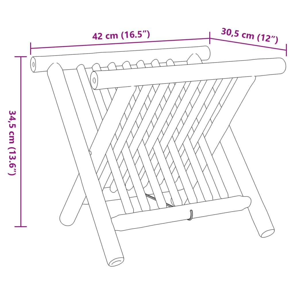 Suport pentru reviste, 42x30,5x34,5 cm, bambus