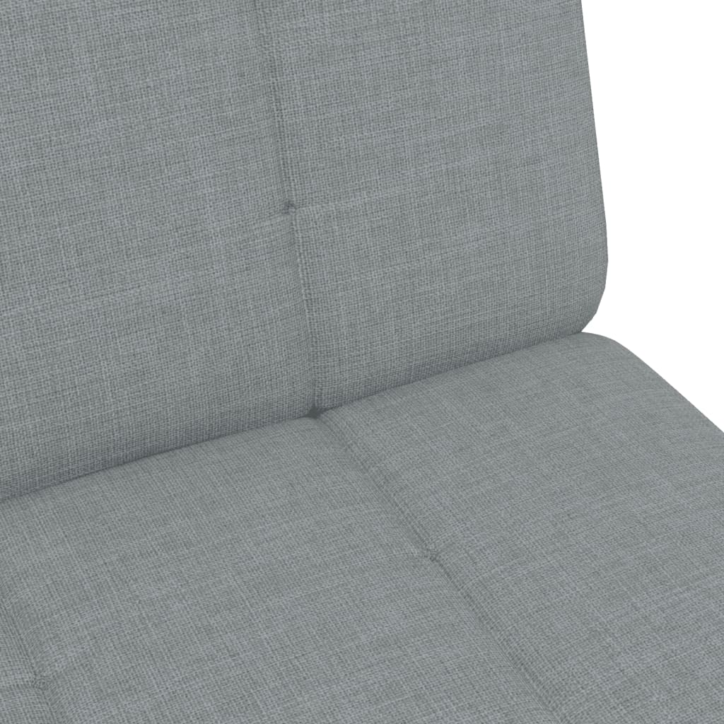 Canapea extensibilă cu taburet, 2 locuri, gri deschis, textil