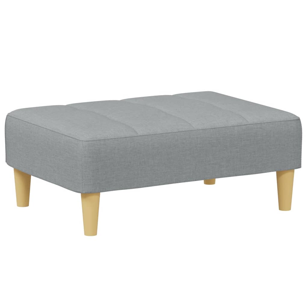 Canapea extensibilă cu taburet, 2 locuri, gri deschis, textil