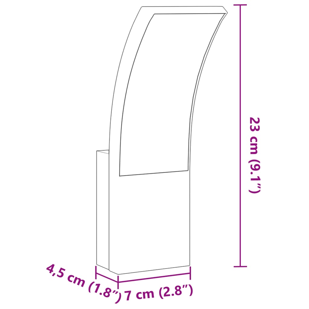 Lămpi exterioare de perete cu LED 2 buc. negru, aluminiu turnat