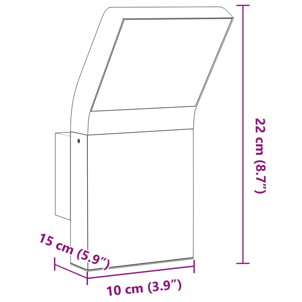 Lampă exterioară de perete cu LED, negru, aluminiu turnat