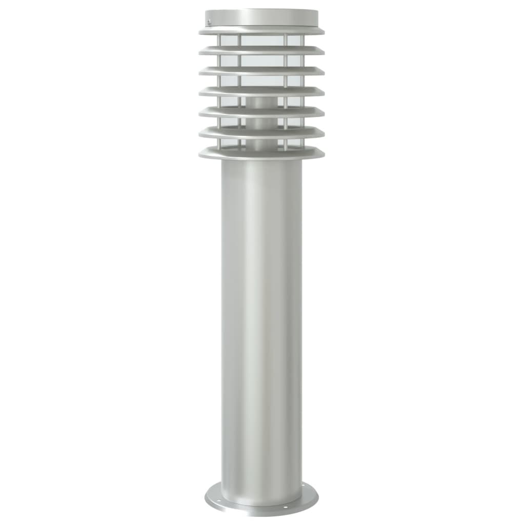 Lampă exterioară de podea cu senzor argintiu, 60 cm, oțel inox