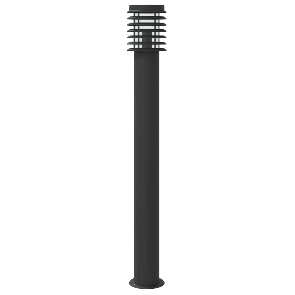 Lampă exterioară de podea cu senzor, negru, 110 cm, oțel inox