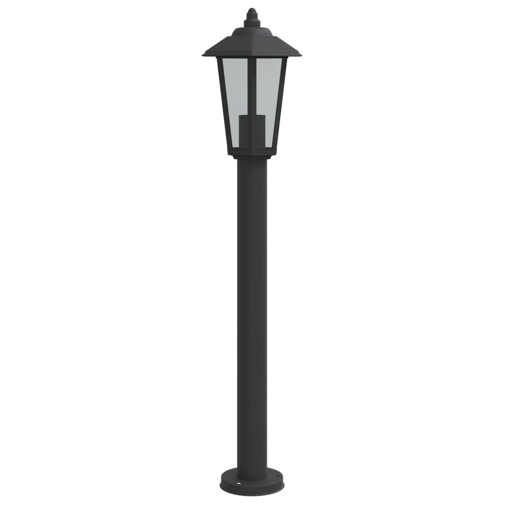 Lampă exterioară de podea, negru, 80 cm, oțel inoxidabil