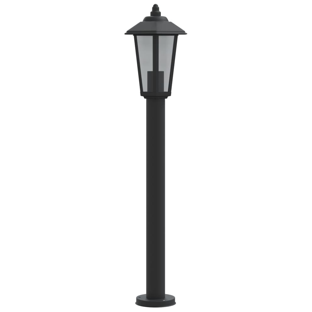 Lampă exterioară de podea, negru, 80 cm, oțel inoxidabil