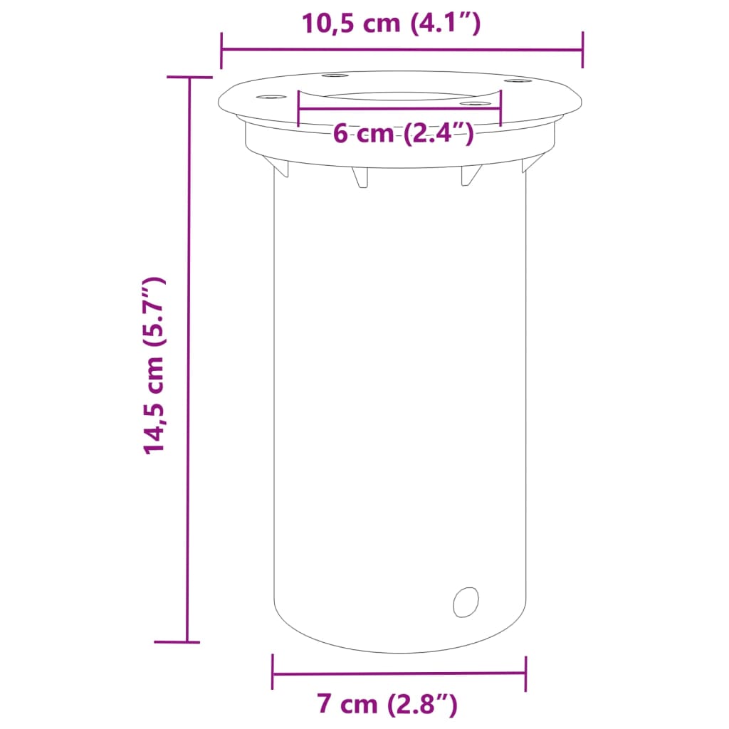 Lampă exterioară de sol, rotundă, negru, 10,5x10,5 cm, aluminiu