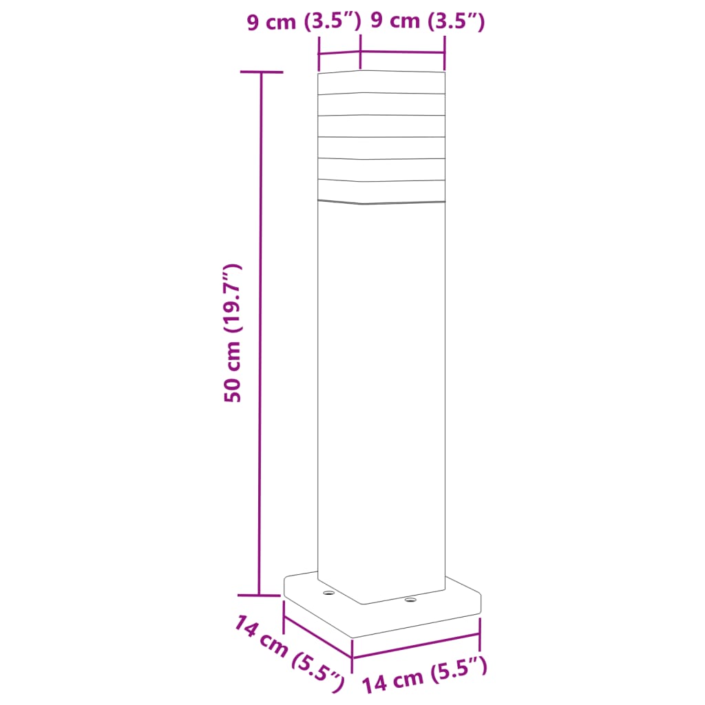 Lampă de podea de exterior, negru, 50 cm, aluminiu