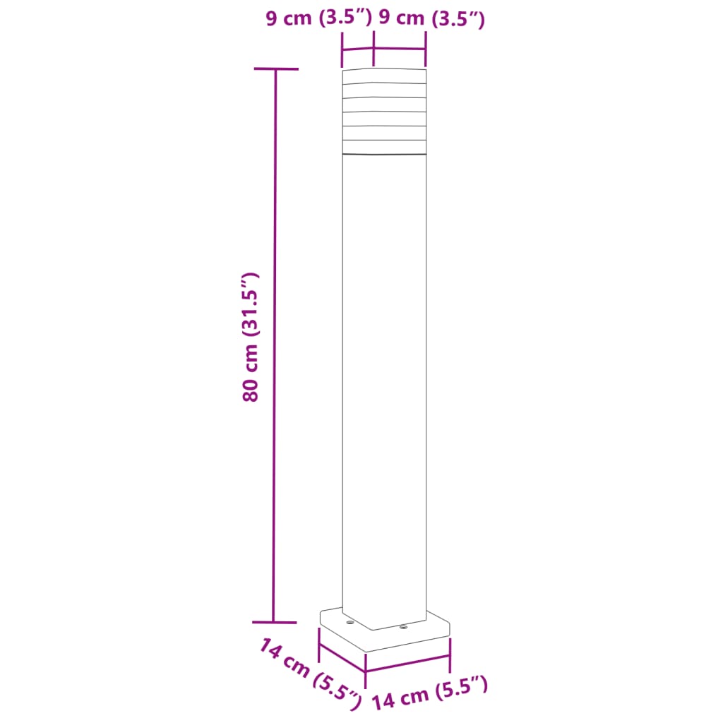 Lampă de podea de exterior, negru, 50 cm, aluminiu