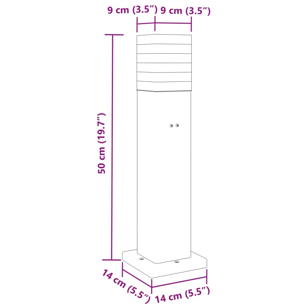 Lampă de podea de exterior cu priză, negru, 50 cm, aluminiu