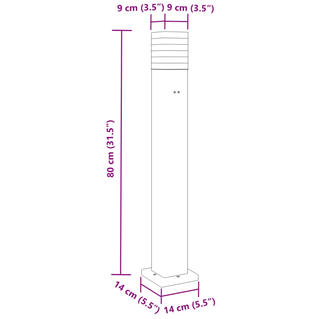 Lampă exterioară de podea cu priză, negru, 80 cm, aluminiu