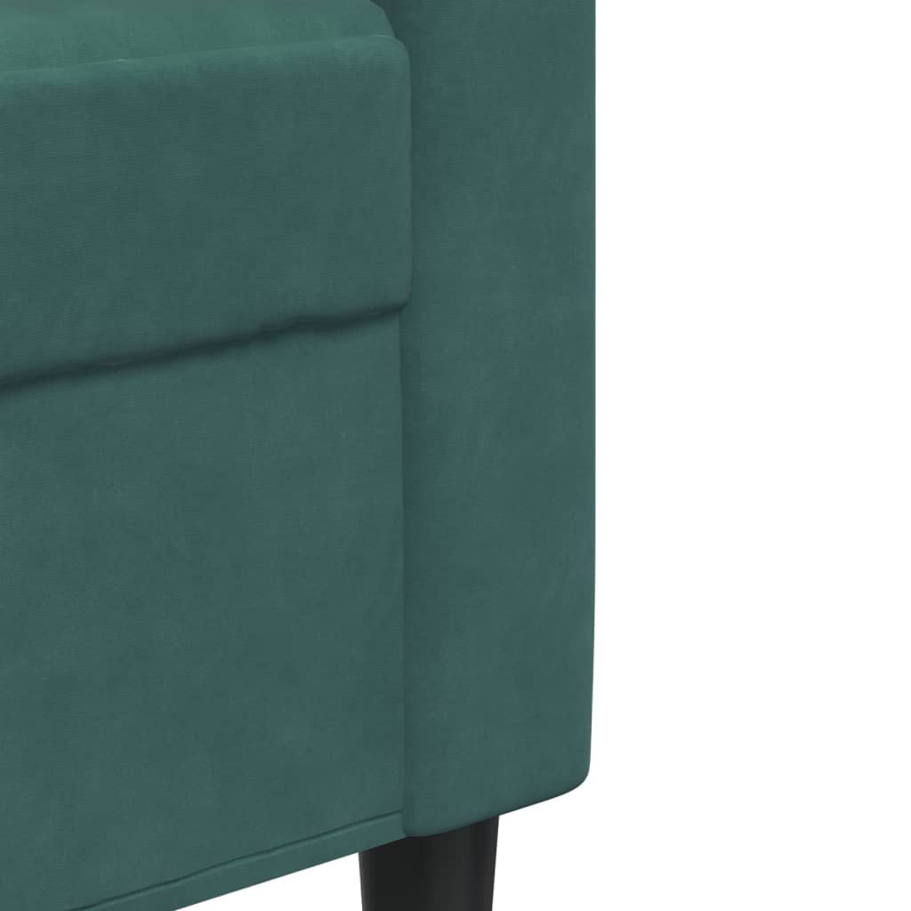 Canapea cu 2 locuri, verde închis, 140 cm, catifea