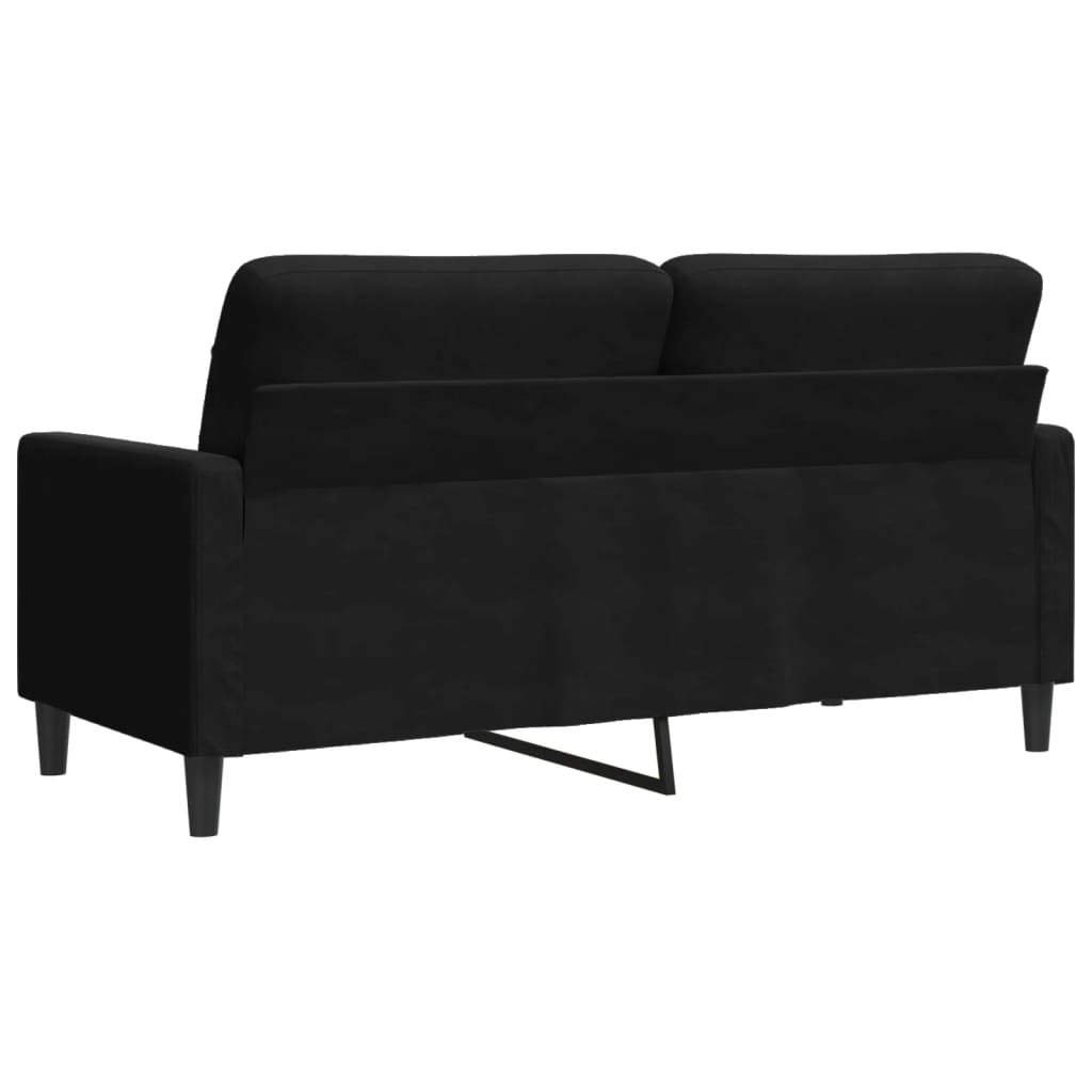 Canapea cu 2 locuri, negru, 140 cm, catifea