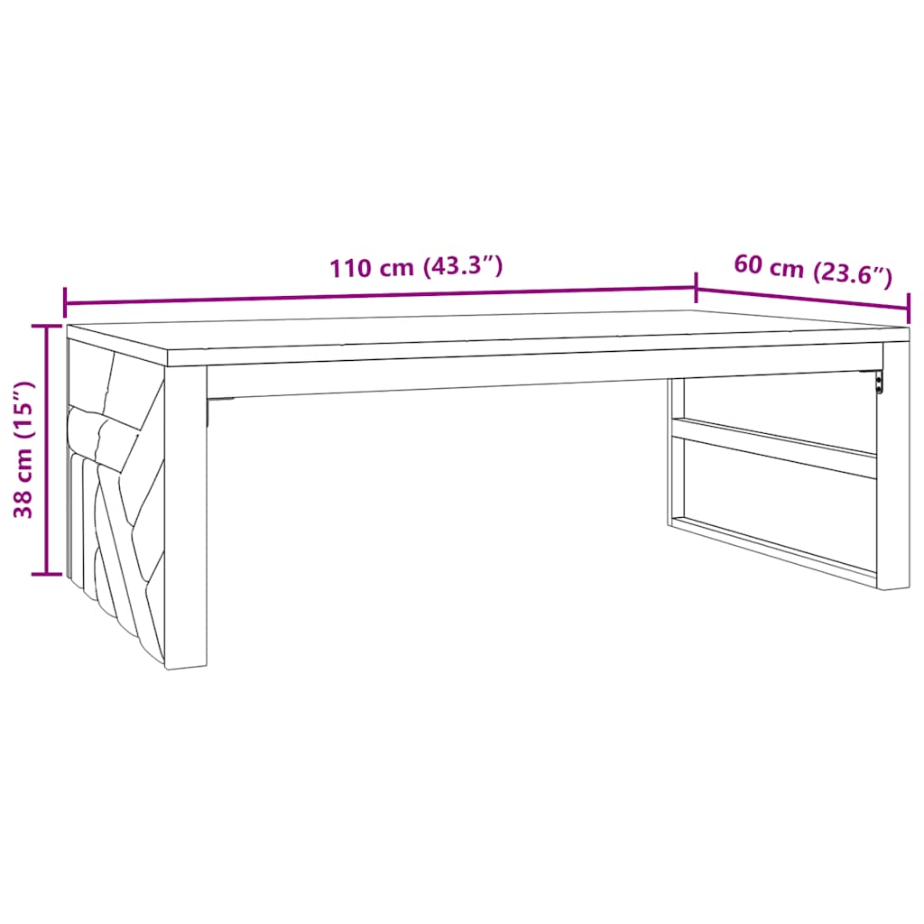 Masuta de cafea 110x60x38 cm din lemn masiv de tec