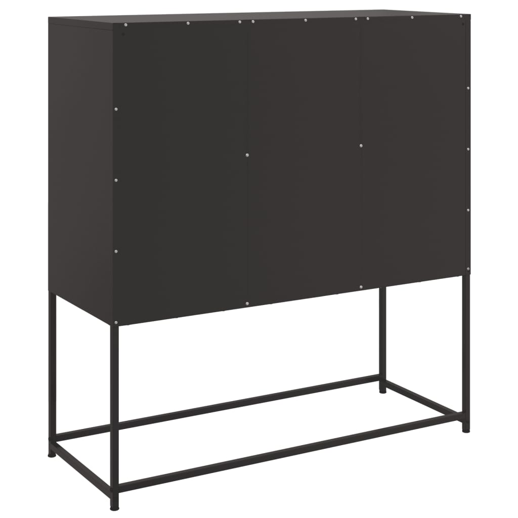 Dulap, negru, 100,5x39x107 cm, oțel
