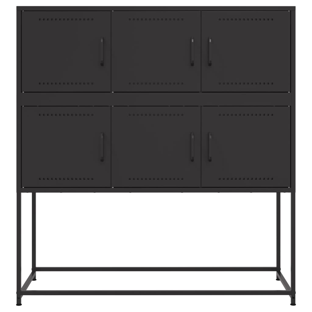 Dulap, negru, 100,5x39x107 cm, oțel