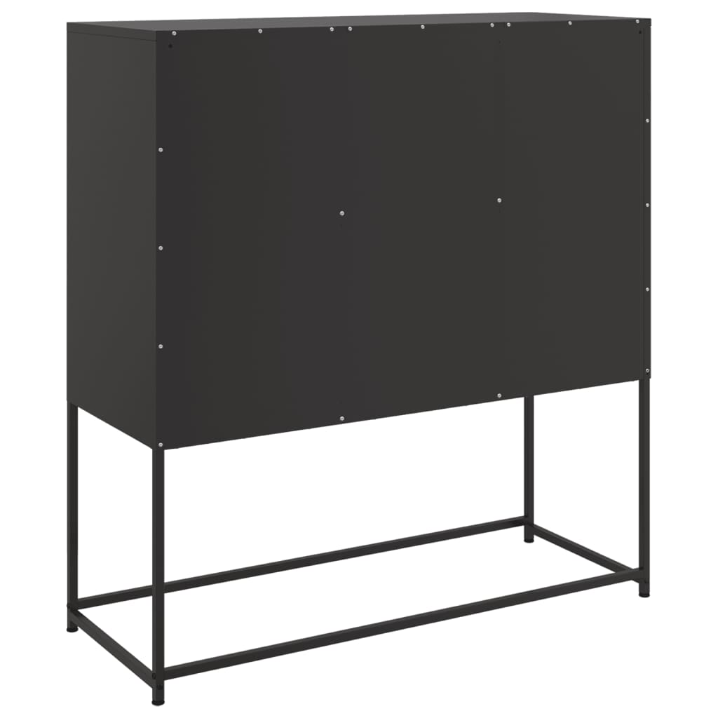 Dulap, negru, 100,5x39x107 cm, oțel