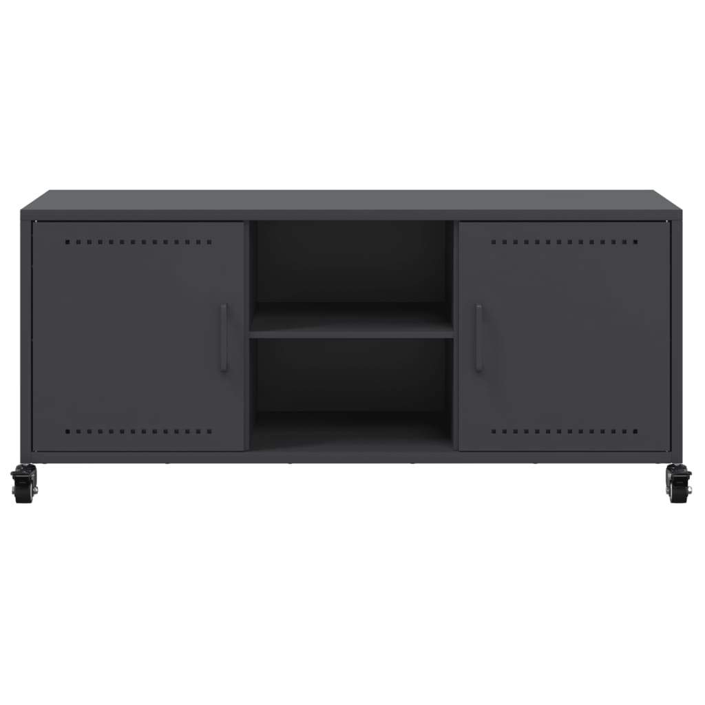 Dulap TV, negru, 100,5x39x43,5 cm, oțel