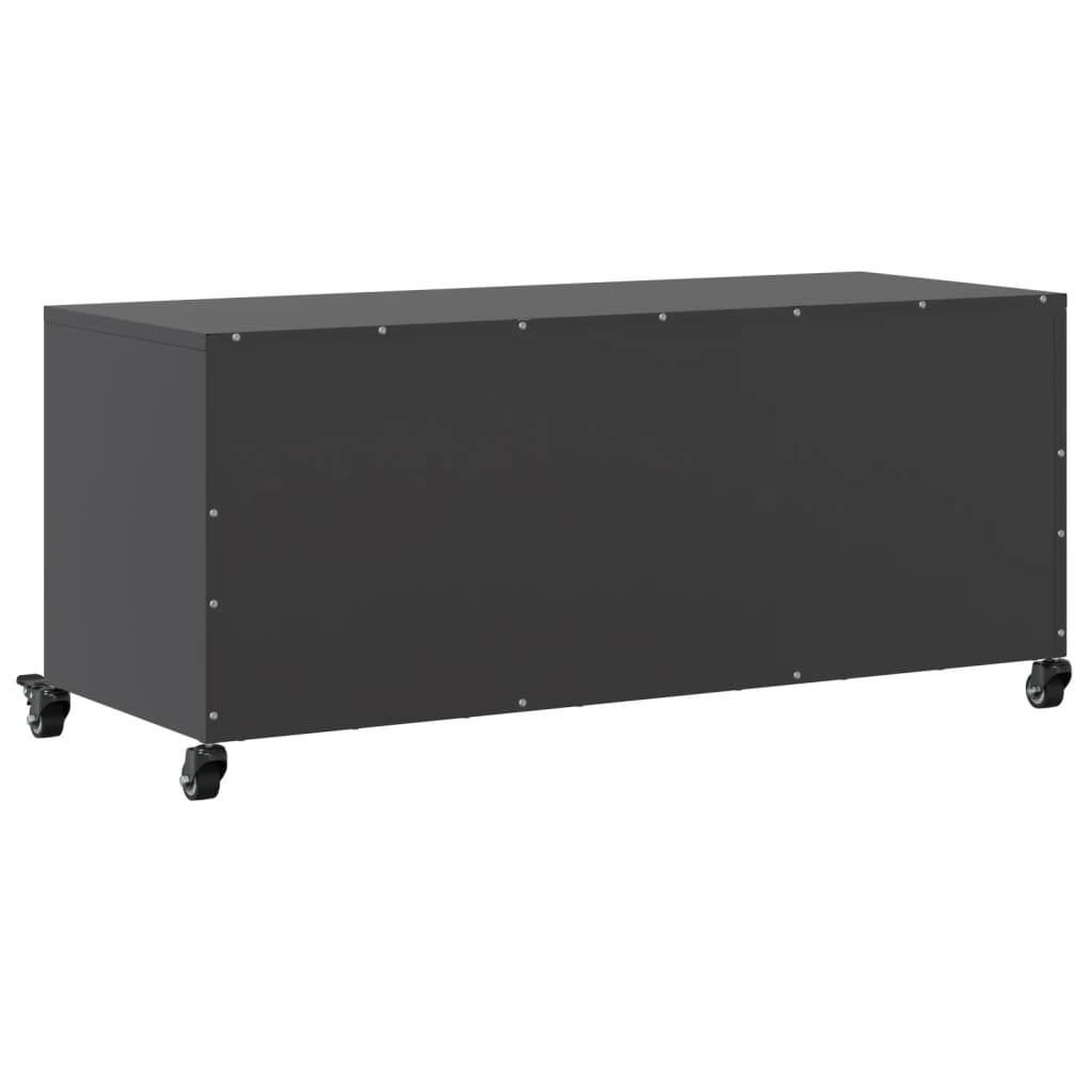 Dulap TV, negru, 100,5x39x43,5 cm, oțel