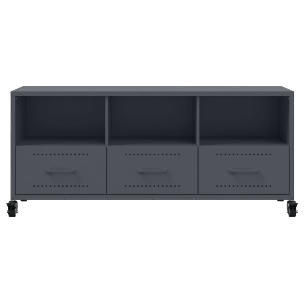Dulap TV, antracit, 100,5x39x43,5 cm, oțel