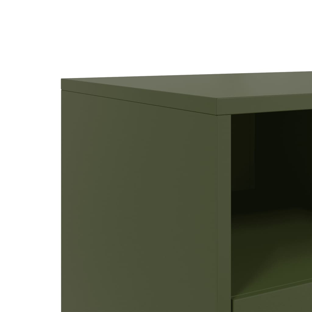 Dulap TV, verde măsliniu, 100,5x39x43,5 cm, oțel