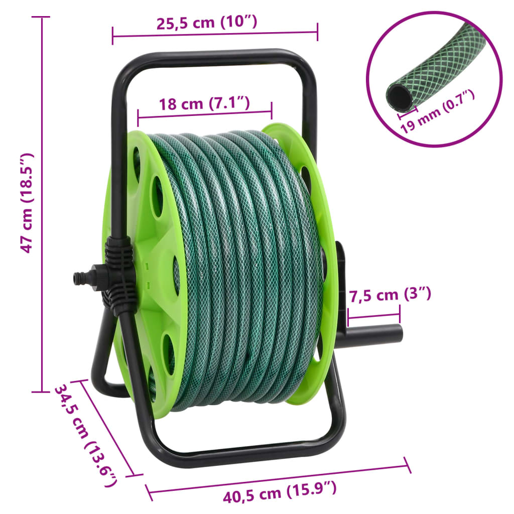 Tambur furtun autonom verde set racorduri furtun 0,75" 20 m PVC