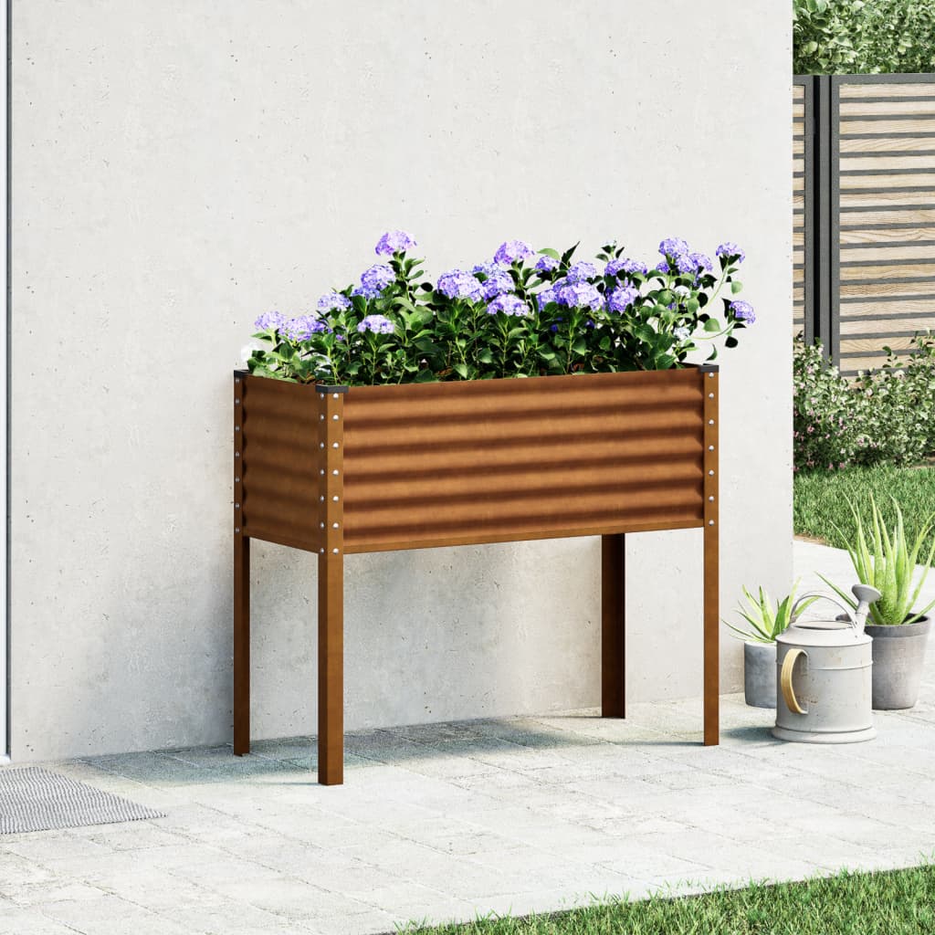 Jardinieră de grădină, 100x41x90 cm, oțel la intemperii