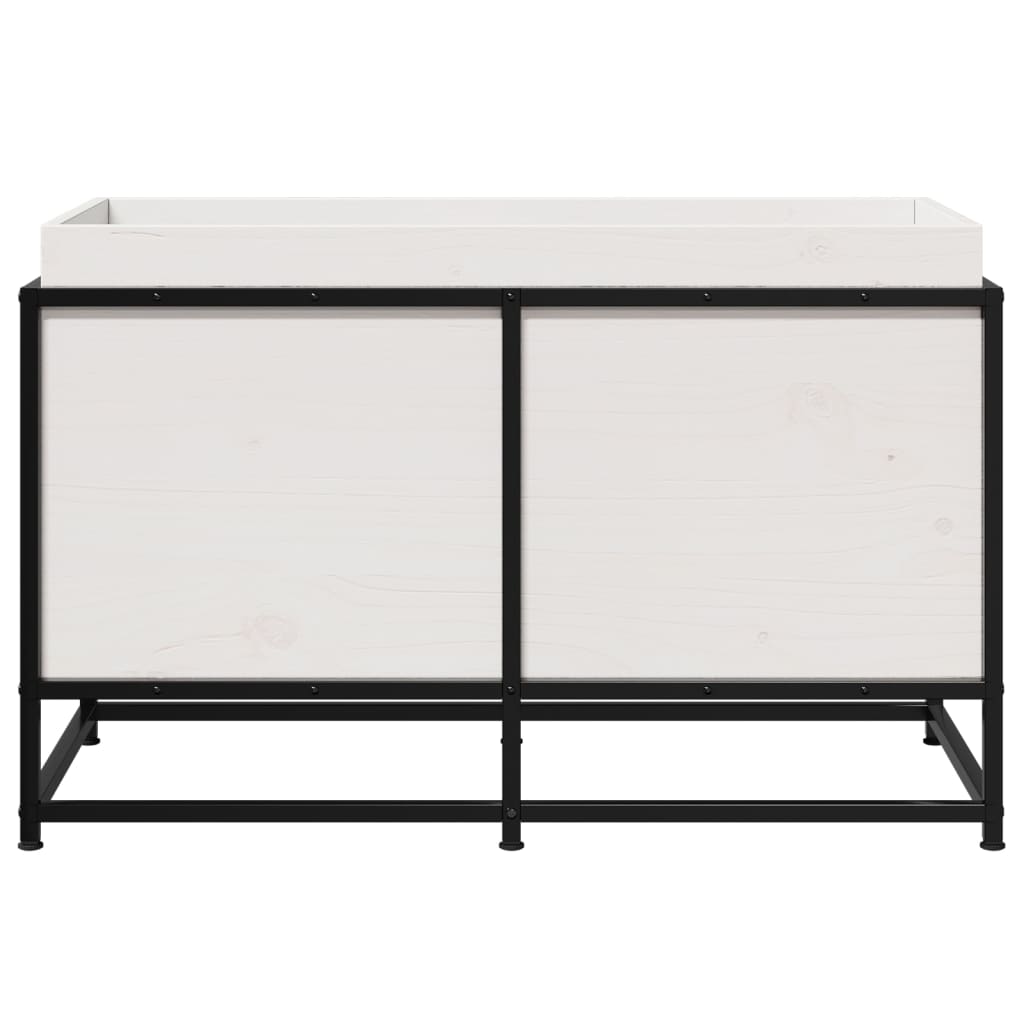 Jardinieră de grădină, alb, 80x40x50 cm, lemn masiv de pin